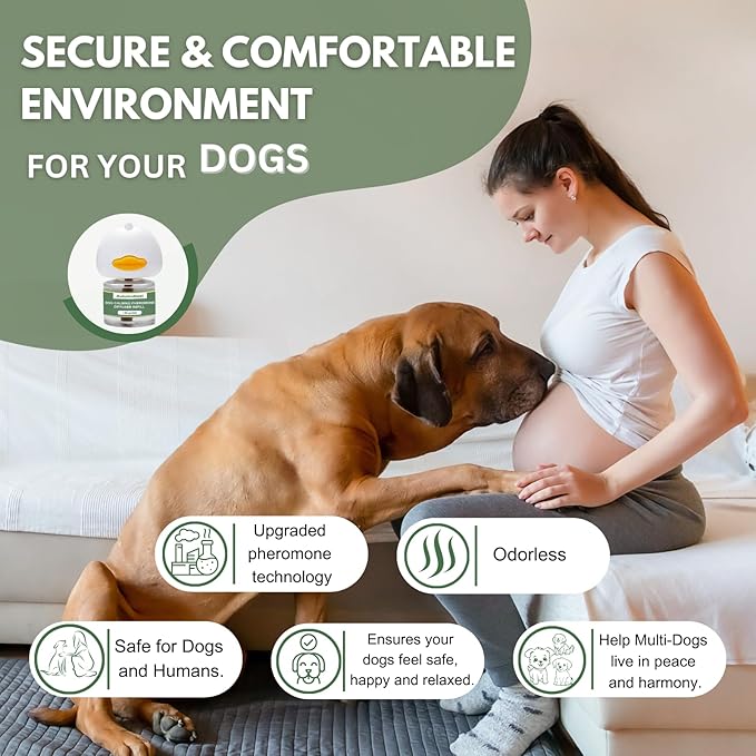 8-in-1 Dog Calming Diffuser Kit – 2 Plug-Ins + 6 Refills, Pheromone-Based Pet Stress Support, 180-Day Supply, Helps Promote Calm Behavior, Safe & Non-Toxic