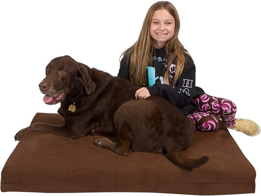 Pet Support Systems Orthopedic Dog Bed - Gel Memory Foam Pet Bed, Luxury Washable Dog Bed for Sleeping and Support (Removable Cover, XX-Large Brown Dog Bed)