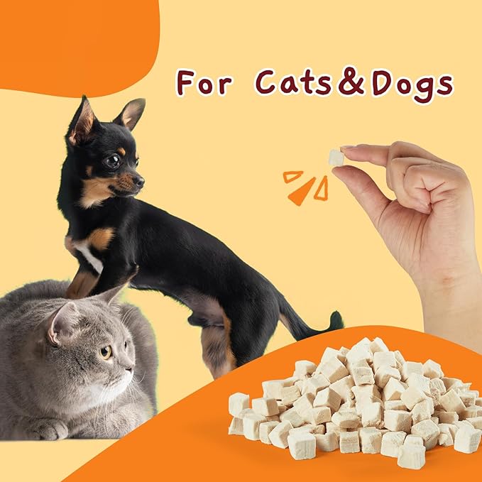 Jungle Calling Freeze-Dried Chicken Treats for Cats & Dogs, Single Ingredient, Grain-Free, High Protein Training Rewards & Food Topper (Chicken Cubes, 3.2 oz)