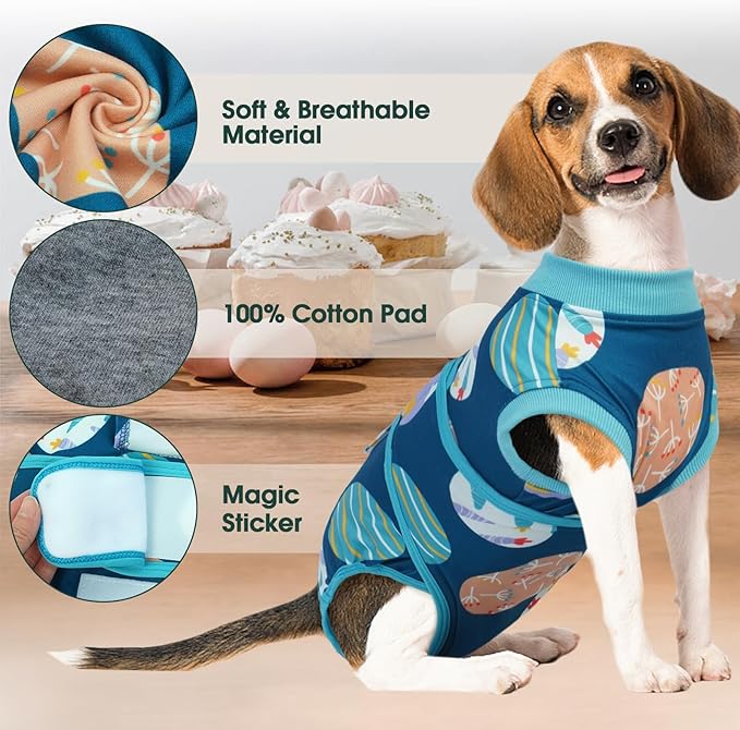 Kuoser Dog Surgery Recovery Suit, Doggie Surgical Bodysuit for Female Male Dogs, Pet Anti Licking Shirt for Spay Neuter Dog Cone Alternative
