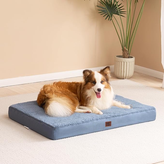 EHEYCIGA Orthopedic XXL Dog Beds for Jumbo Dogs with Removable Washable Cover for Crate, Spa Blue, 47x29