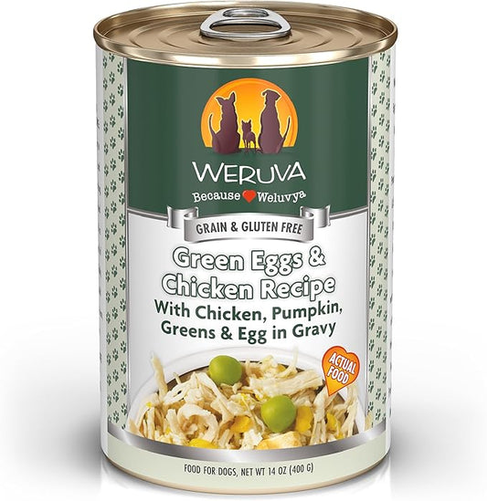 Weruva Classic Dog Food, Green Eggs & Chicken with Chicken Breast & Pumpkin in Gravy, 14oz Can (Pack of 12)
