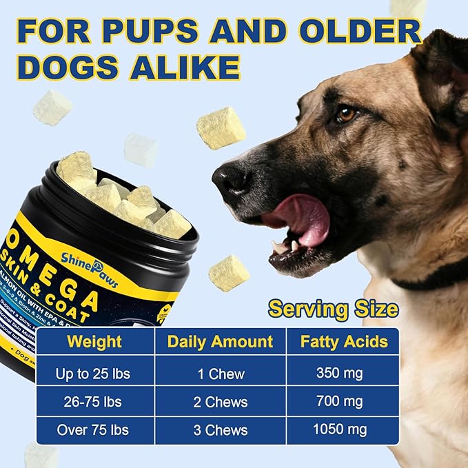 Omega 3 for Dogs, Salmon Fish Oil for Dogs Skin and Coat Chew with Omega 3 6 9 (EPA+DHA), ZINC, BIOTIN and Vitamin E & C for Dog Hot Spot Treatment, Itchy Skin Relief, 120ct Chicken Flavored