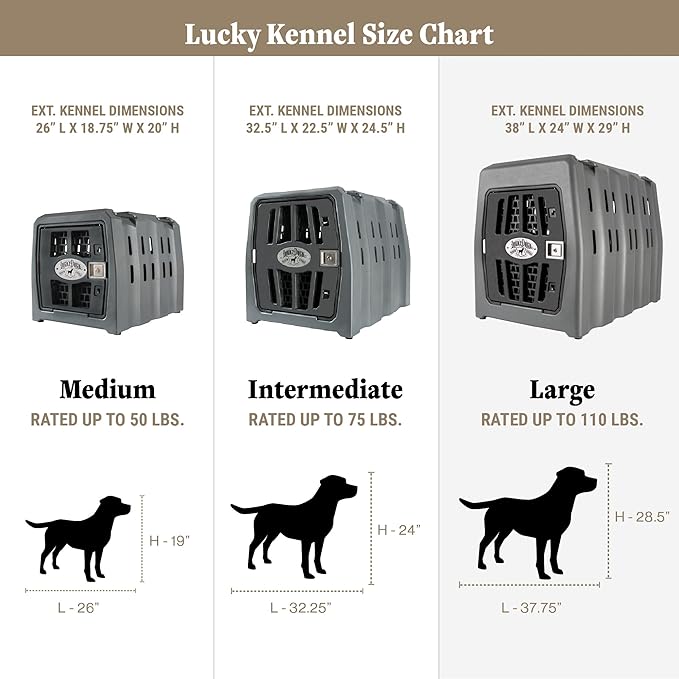 Lucky Dog Kennel, Durable Crash Tested Portable Dog Crates, Large
