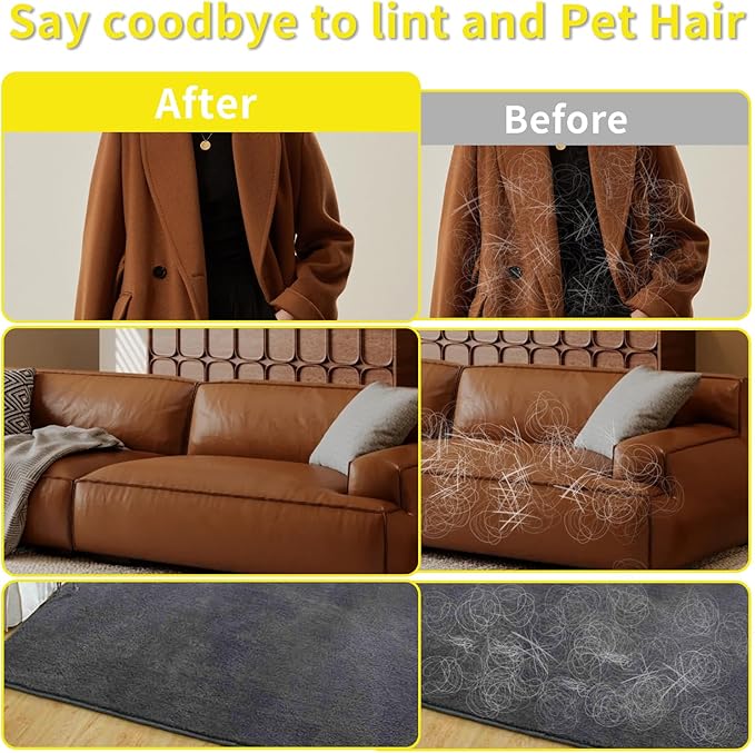 Pet Hair Removal Glove for Cats& Dogs Enlarge Reusable Electrostatic Pet Hair Gloves, Pet Hair Remover Tool for Couch, Clothing,Carpet, Car Seat (Pink)