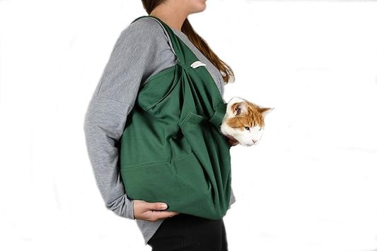 Cat-in-the-Bag Cozy Comfort Carrier - X-Large Green Cat Carrier, Cat Holder for Cutting Nails, & Cat Carrier Pouch for Vet Visits, Medication Administration, Dental Care, & Travel