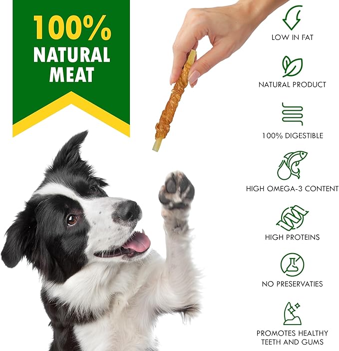 Beloved Pets Dog Treats Rawhide - Free Cod Sticks Chicken Wrapped 11 oz - All Natural & Grain Free Long Lasting Chews for Large & Small Dogs - Dried Pet Snacks - Support Healthy Teeth & Skin Coat