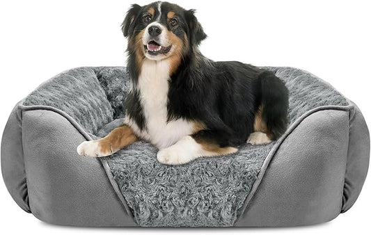 INVENHO X-Large Dog Bed Rectangle Washable Orthopedic Soft Calming Sleeping Durable Pet Cuddler with Anti-Slip Bottom