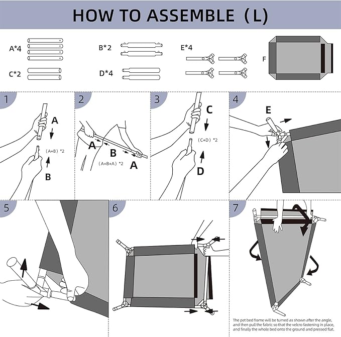 pettycare Elevated Outdoor Dog Bed - Raised Cot for Large Dogs, Heavy Duty Pet Cots Waterproof, Cooling, Washable Breathable Teslin Mesh, Durable, Non Slip, 42 Inches, Grey