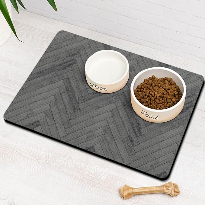 Dog Food Mats for Floors Absorbent, Pet Cat Food Mat - Quick Dry Dog Bowl Mats for Food and Water, Eco-Friendly Boho Pet Supplies