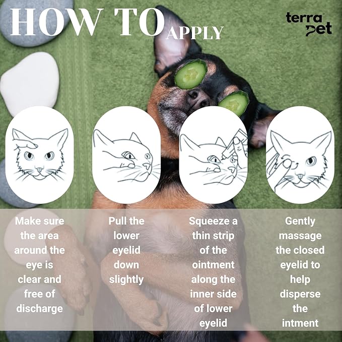 Pet Eye Cream Health for Dogs, Cats, Cattle, Sheep, Horse, Bird 1/8 oz /5gr, 1 Tube