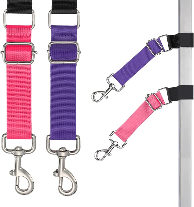 Pet Dog Grooming Table Arm Accessories Dog Grooming Loops for Table Arm Extender Adjustable Extension Loop Bathing Restraint Leash for Small & Medium Dogs(Violet & Neon Pink)