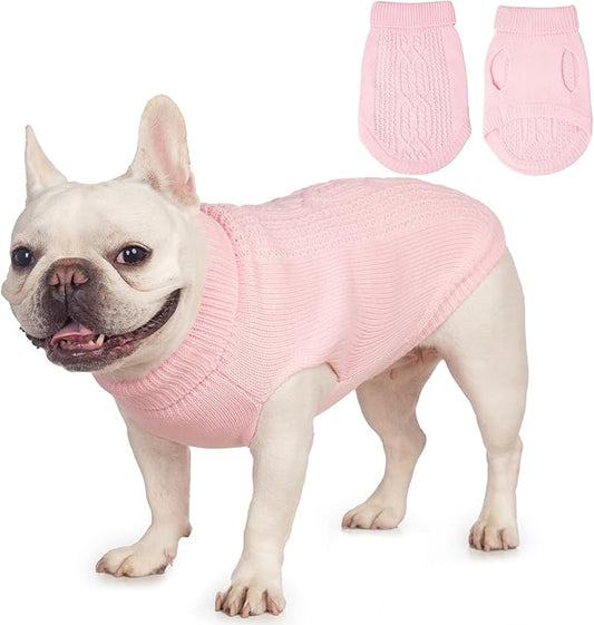 Stretchy Cat Sweater - 17 Colors & 6 Sizes | Snug Winter-Ready Knit for Boy/Girl Cats & Kittens(Light Pink, X-Large)