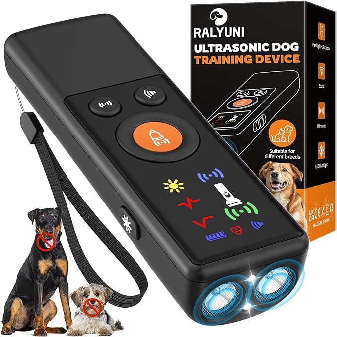Ultrasonic Dog Bark Deterrent Device, Anti-Barking Control Device with LCD Screen & 3 Modes, Dog Training Tools to Stop Bad Behaviors, Safe Trainer Up to 35ft for Indoor Outdoor Use-04