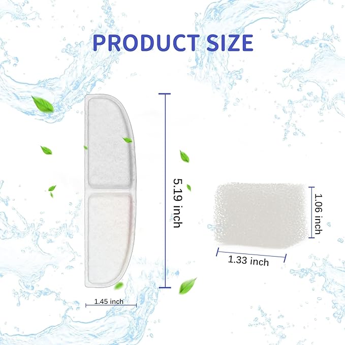 16 Pack Cat Water Fountain Filters, Cat Fountain Replacement Filters for 3.5L/118oz Cat Water Fountain, for W02 Pet Fountain