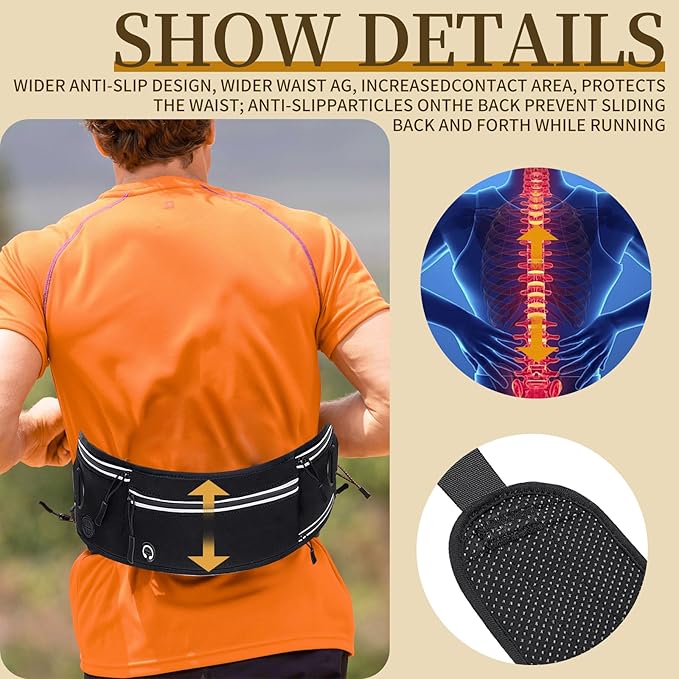 Waist Leash for Dog Walking, Waist Running Leash with Zipper, Walking Pouch for Dog Walking, Reflective Dual Padded Handles Walking Leashs, Bungee Retractable Running for Medium to Large Dogs