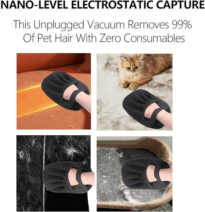 Pet Hair Removal Glove for Dogs & Cats - Reusable Magic Brush pet Hair Removal Tool（1pcs）