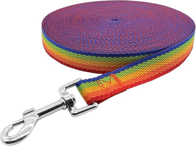 Nylon Training Dog Leash for Small Medium Large Dogs, 15ft 20ft 30ft 50ft 100ft Long Leash Dog/Puppy Lead for Obedience Recall Training, Camping