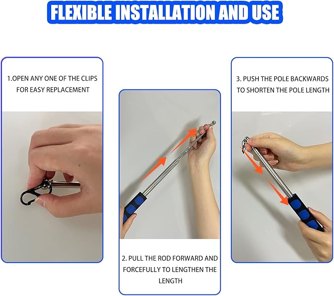 Retractable Cat Wand, 7 Pack Super Long 55.1" Wand Toy with Ball of Yarn, Feather Teasers - Interactive Indoor Cat Toys for Kittens & Cats