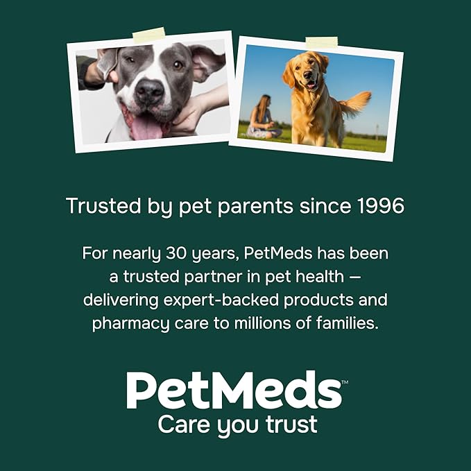 PetMeds Skin & Coat Supplement for Dogs - Fish Oil, Omega 3, Vitamin E, & Biotin for Dry, Itchy Skin & Shedding Relief - Healthy Skin & Shiny Coat - Beef & Sweet Potato Flavor - 60 Soft Chews