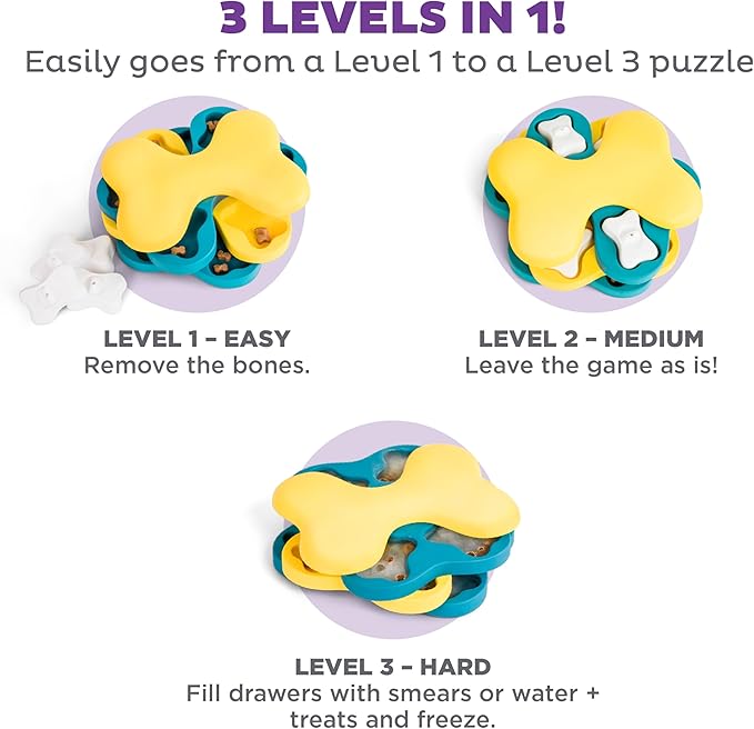 Outward Hound by Nina Ottosson Dog Tornado Treat Puzzle Dog Toy, Level 2 Intermediate, Blue