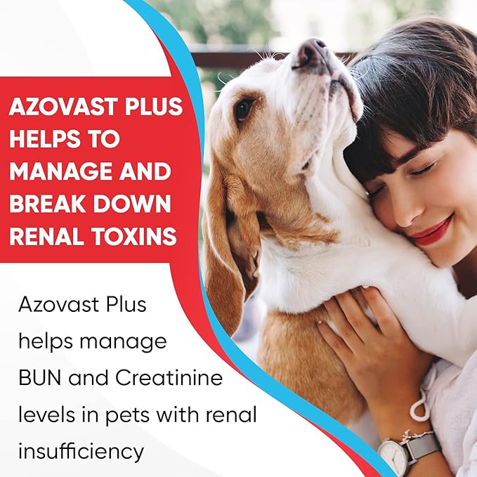Azovast Plus Kidney Health Supplement for Dogs & Cats, 360ct - NO Refrigeration Required - Help Support Kidney Function & Manage Renal Toxins - Renal Care Supplement Capsule(U.S.A)(360 Caps)