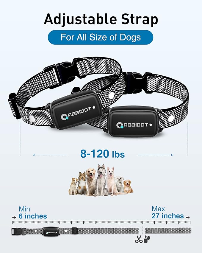 ABBIDOT Dog Shock Collar, 3300 FT Dog Training Collar with Remote, IPX7 Waterproof with 4 Training Modes, Rechargeable E-Collar for Small Medium Large Dogs (5-120 lbs)