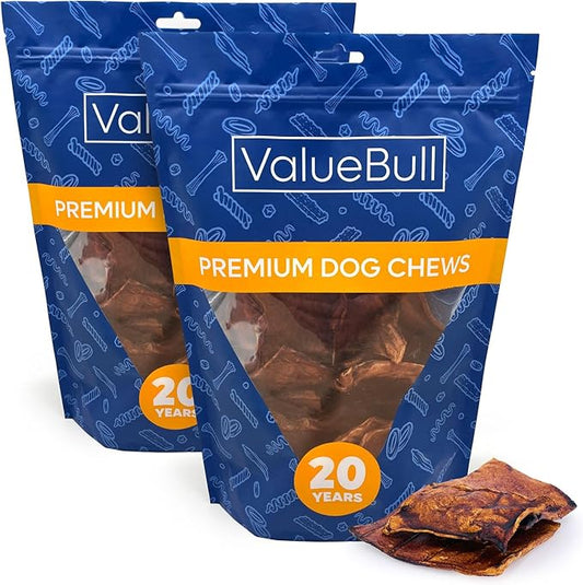 ValueBull USA Rawhide Chips, Natural Beef Flavor, 50 Count - Natural & Safe, USA Beef Hide, Long Lasting, Chemical Free, No Artificial Flavors