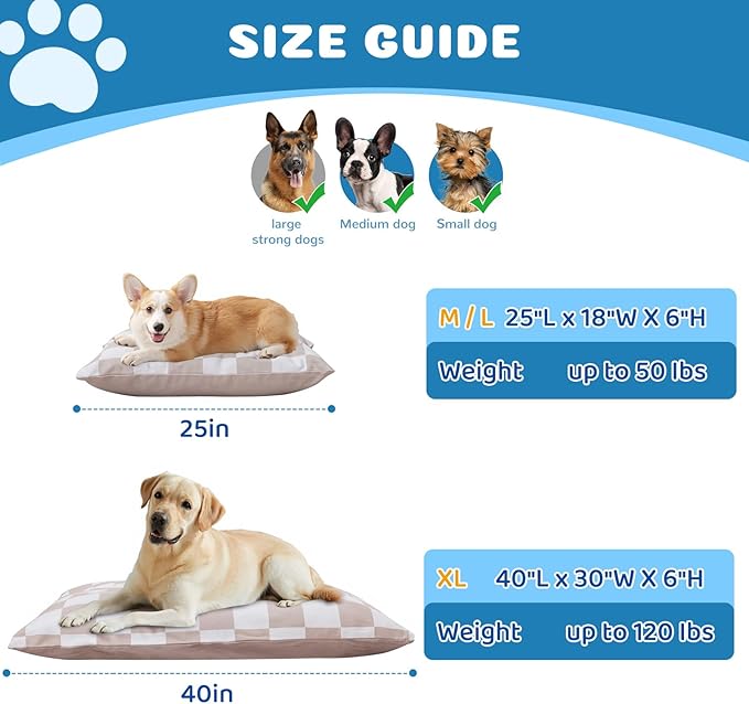 Medium Dog Bed with Removable Washable Cover for Small Dogs Deluxe Plush Dog Crate Beds Comfy Kennel Pad Waterproof Lining and Blue Gel Memory Foam Memory Foam（Brown 30 * 20 * 4in）