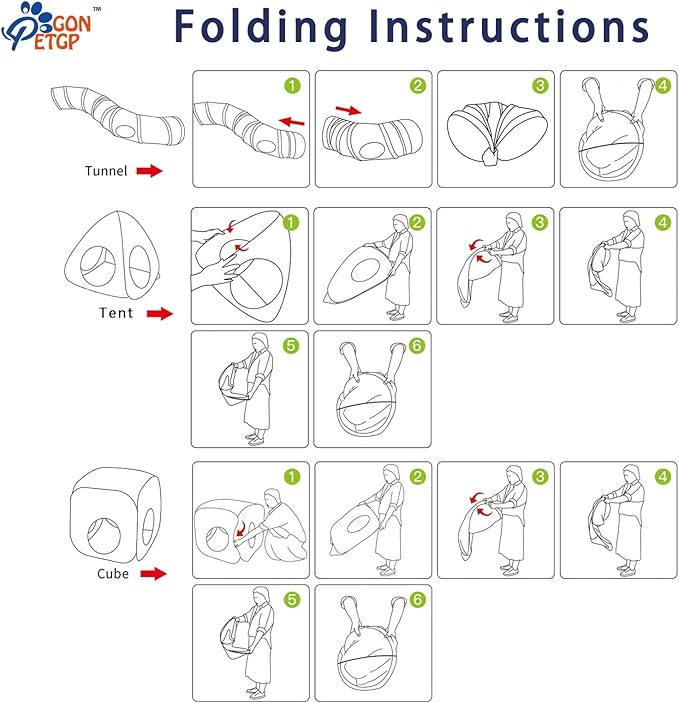Cat Tunnel and Cubes Combo, Indoor Cat Tunnels with Play Ball, Interactive Crinkle Collapsible Tent and Cubes, All in One Set of 3