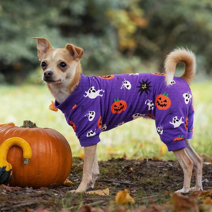 Dog Pajamas Soft Lightweight Dog Onesies Outfit Clothes for Small Medium Large Puppy Pjs for Pet Boys Girls Dogs Cats (XXL (Back: 17.8",Chest: 22.8", Neck: 13"), Halloween)