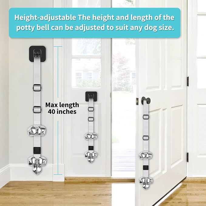 COOYOO Dog Doorbells, Adjustable Potty Training Dog Bells, Upgraded for Training Your Puppy The Easy Way, Premium Quality Housetraining Hanging Bell-5 Extra Large Loud 1.5 DoorBells