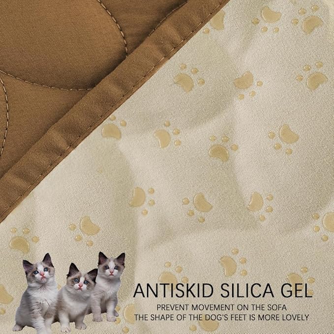 Ameritex Waterproof Pet Bed Cover Anti-Slip Dog Bed Blanket for Sofa and Furniture Waterproof New Pattern Design (Camel, 30x90 Inch (Pack of 1))