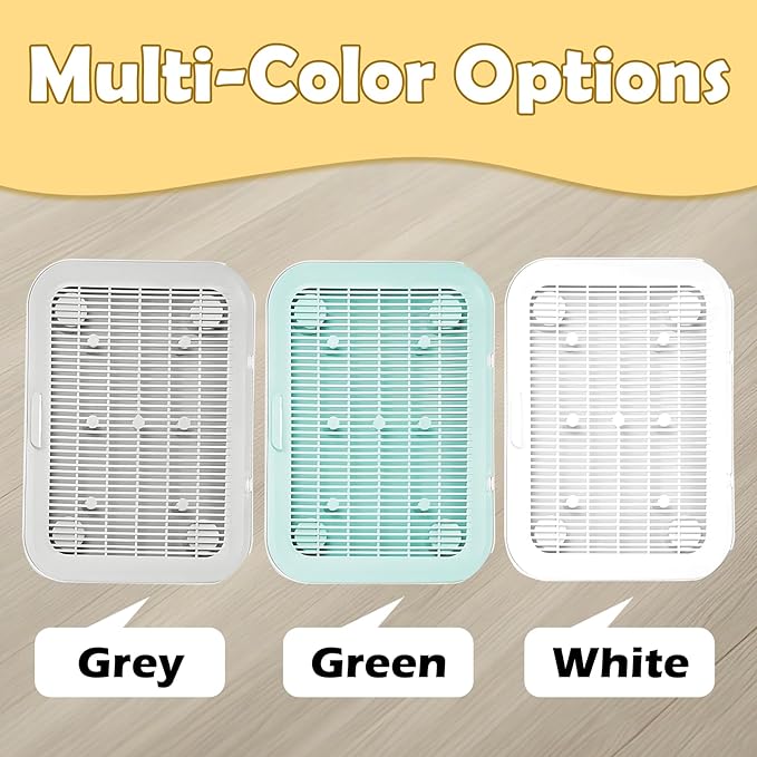 Elevated Cat Litter Mat Litter Box Mat with a Flip-top Lid,Double-Layer Kitty Trapping Mats for Floor,Cat Trapping Pad with Non-Slip Base,Durable,Waterproof,Washable,Easy to Clean (Grey)