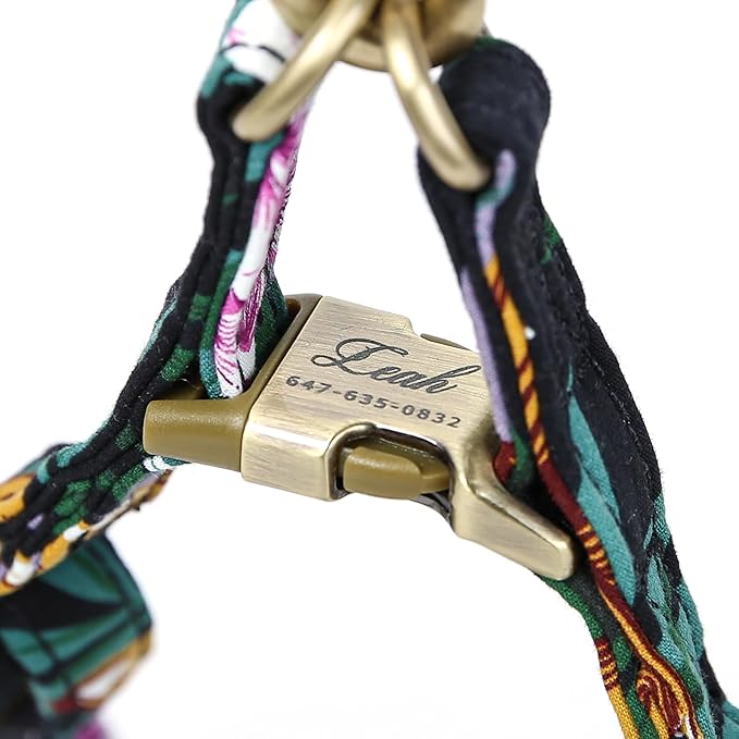 Angie and Allie Organic Cotton Personalized Step in Dog Harness,Custom Dog Halter Vests,Adjustable No Pull Canine Halter Harness for Small Medium Large Dogs