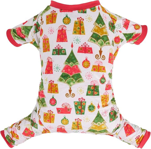 CuteBone Small Dogs Christmas Outfit Soft Puppy Onesies Pjs Dog Pajamas Pet Coat Cat Apparel Comfy Doggie Jumpsuit Bodysuit for All Seasons P17S