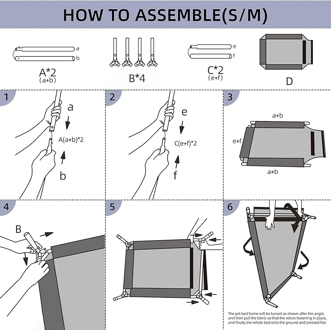 pettycare Elevated Outdoor Dog Bed - Dog Cots for Small Pet, Heavy Duty Raised Cot Waterproof, Cooling Pets Bed with Washable Durable Teslin Mesh and Non Slip Feet, 28 Inches, Black