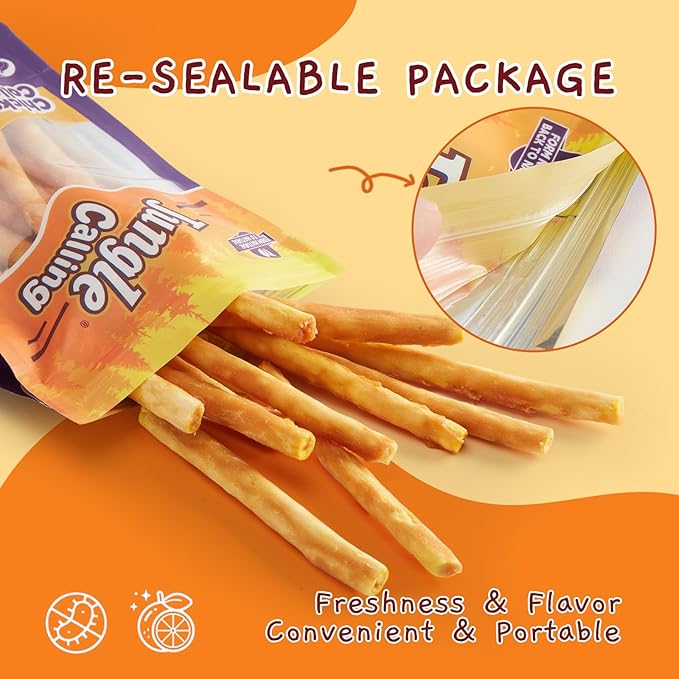 Jungle Calling Chicken Beef Collagen Sticks Dog Treats, Chew Bones Treat for Small Medium Breed Moderate Chewers, Bully Stick, Long Lasting High Protein Easy to Digest, 5 Inch 10.6 oz