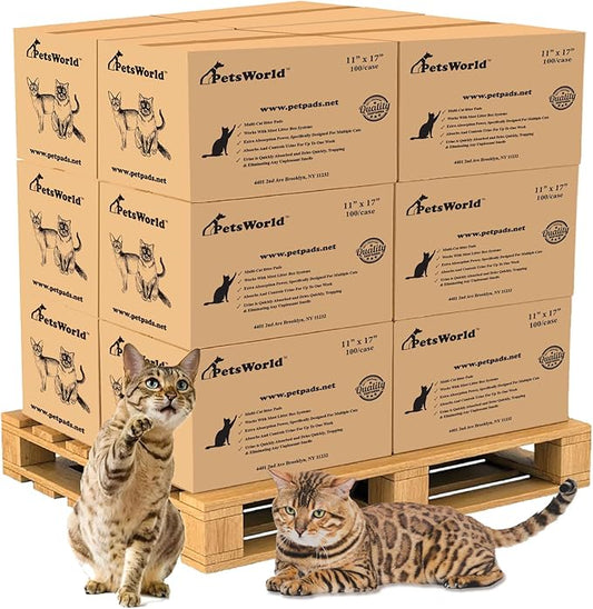 PETSWORLD Multi Cat Pad Refills for Cats Breeze Litter System, Ultra-Absorbent, Quick Dry - (1200 Count, Fresh Scented)