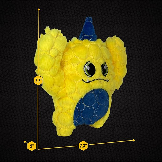 Bite Force -Durable & Strong Dog Yellow Monster with Squeaker, Kevlar-Reinforced for Aggressive Chewers - Yellow