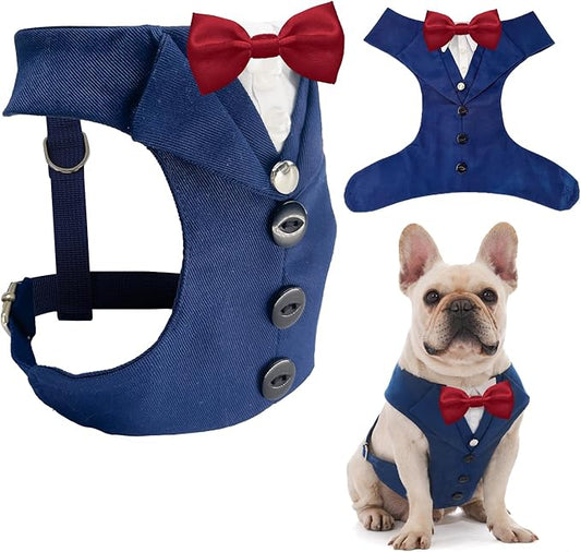 AVERYDAY Dog Tuxedo for Wedding Outfit, Dog Suit and Tie Costumes for Birthday, Halloween, Cosplay, Christmas Party, Pet Formal Wear with Bowtie, Tux for Medium Large Dogs, Bulldog, Labrador, Husky