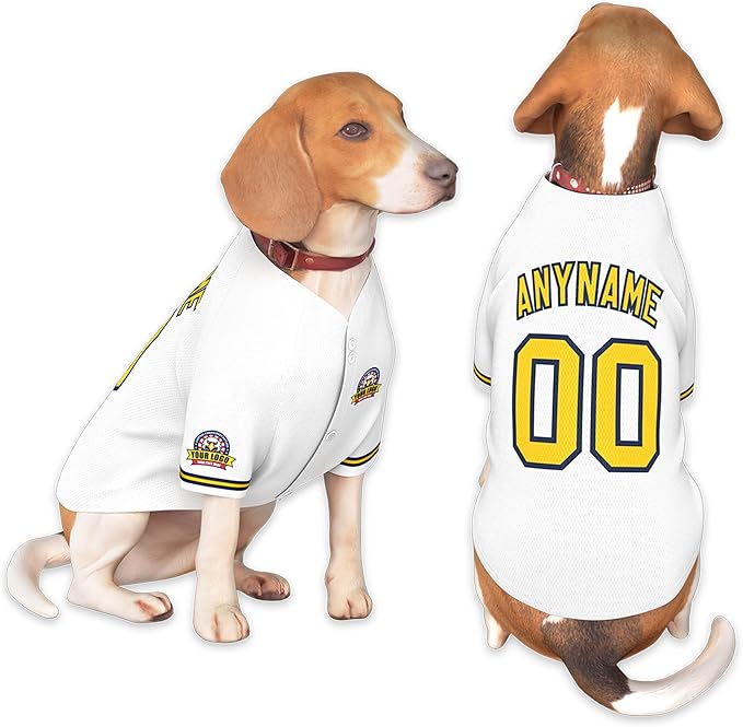 Custom Dog Baseball Jersey with Name Number Logo for Small Pet Dogs-Personalized Dog Shirts