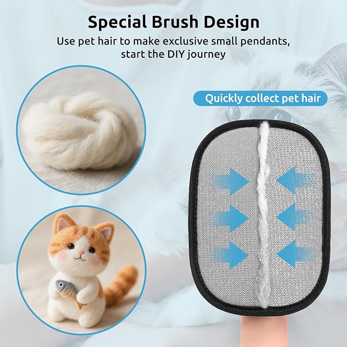 SAWMONG Pet Hair Removal Glove, 2Pcs Cat & Dog Reusable Pet Hair Remover Gloves 2025 New Upgrade, Grooming Pet Hair Remover Tool for Couch, Car, Furniture, Carpet