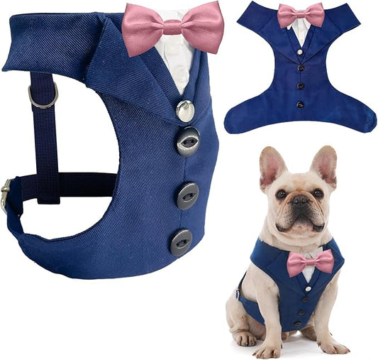 AVERYDAY Dog Tuxedo for Wedding Outfit, Dog Suit and Tie Costumes for Birthday, Halloween, Cosplay, Christmas Party, Pet Formal Wear with Bowtie, Tux for Medium Large Dogs, Bulldog, Labrador, Husky