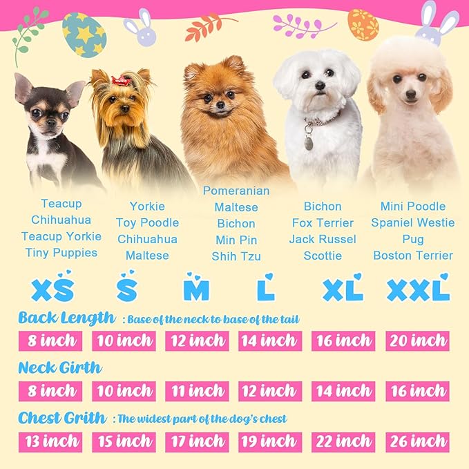 Dog Pajamas Soft Lightweight Dog Onesies Outfit Clothes for Small Medium Large Puppy Pjs for Pet Boys Girls Dogs Cats (Medium, Easter)