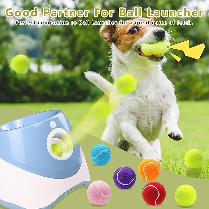 Magicorange 6 Pack Small Tennis Balls, 2 inch Squeaky Tennis Ball for Dogs,Colorful Easy Catching Squeaky Dog Balls with Mesh Bag for Easy Transport (Multicolor)