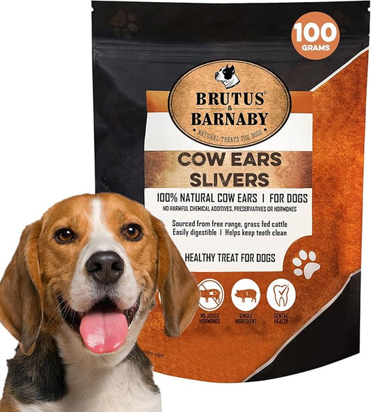 Cow Ears for Dogs – Thick Cut, Grass-Fed Angus Beef, All-Natural No-Rawhide Dog Treat Alternative