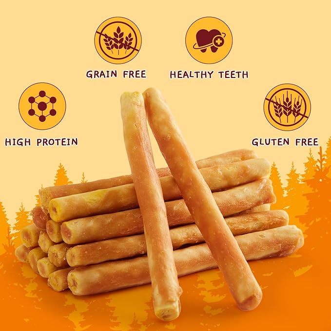 Jungle Calling Chicken Beef Collagen Sticks Dog Treats, Chew Bones Treat for Small Medium Breed Moderate Chewers, Bully Stick, Long Lasting High Protein Easy to Digest, 5 Inch 10.6 oz