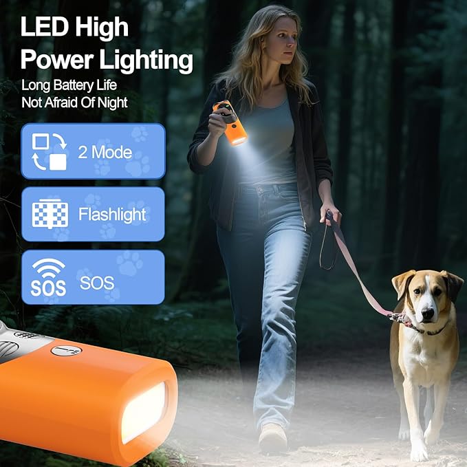 Dog Sonic Bark Deterrents Devices for Own or Neighbor's Dog, 3X Ultrasonic Anti Barking Device for Dogs Bark Deterrent Safe & Effective Stop Dog Barking Device with LED Flashlight Dogs Training Tools