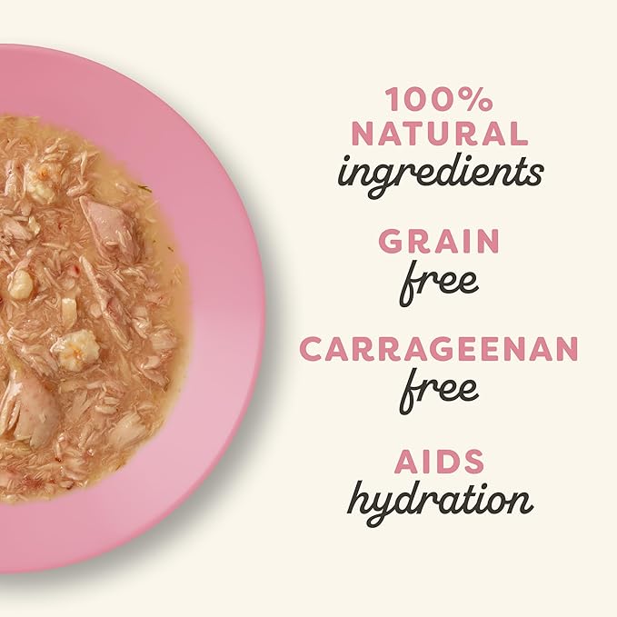 Applaws Natural Wet Cat Food in Gravy, Limited and Natural Ingredients, High Protein with No Artificial Additives,Tuna with Shrimp in Gravy (12 x 2.47oz Pouches)